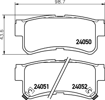 HELLA 8DB 355 011-151 - Тормозные колодки, дисковые, комплект autospares.lv