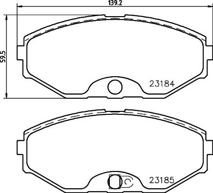 HELLA 8DB 355 011-181 - Тормозные колодки, дисковые, комплект autospares.lv