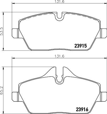 HELLA 8DB 355 011-261 - Тормозные колодки, дисковые, комплект autospares.lv