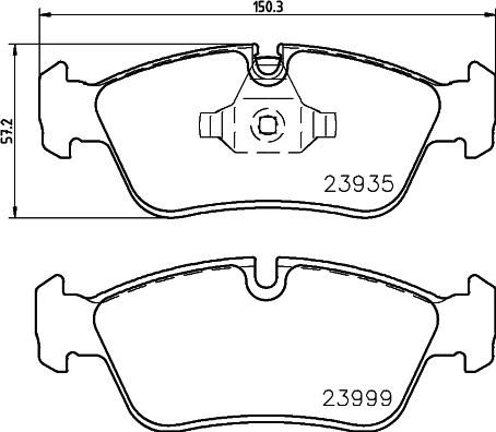 HELLA 8DB 355 011-281 - Тормозные колодки, дисковые, комплект autospares.lv