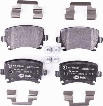 HELLA 8DB 355 011-771 - Тормозные колодки, дисковые, комплект autospares.lv