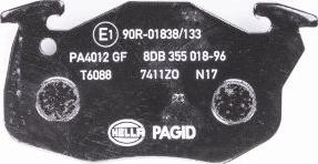 HELLA 8DB 355 018-961 - Тормозные колодки, дисковые, комплект autospares.lv