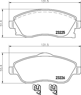 HELLA 8DB 355 018-511 - Тормозные колодки, дисковые, комплект autospares.lv