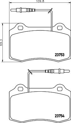 HELLA 8DB 355 018-631 - Тормозные колодки, дисковые, комплект autospares.lv