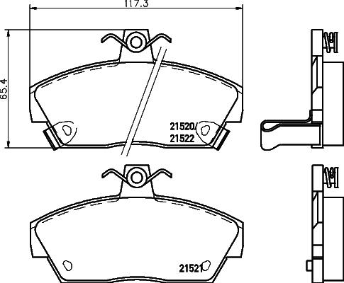 HELLA 8DB 355 018-161 - Тормозные колодки, дисковые, комплект autospares.lv