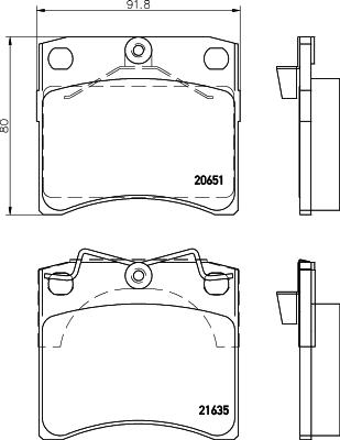 HELLA 8DB 355 018-381 - Тормозные колодки, дисковые, комплект autospares.lv