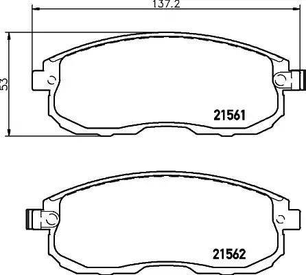 Akebono A279K - Тормозные колодки, дисковые, комплект autospares.lv