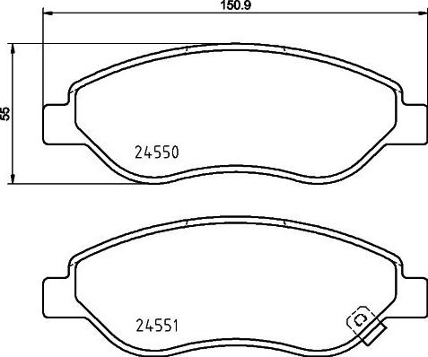 HELLA 8DB 355 013-401 - Тормозные колодки, дисковые, комплект autospares.lv