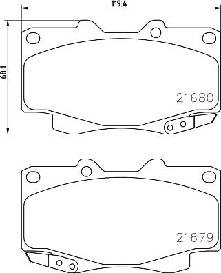 HELLA 8DB 355 013-481 - Тормозные колодки, дисковые, комплект autospares.lv