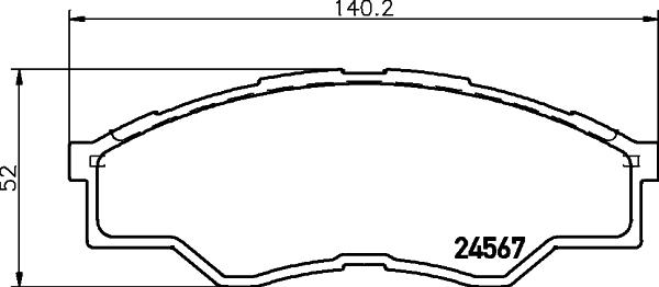 HELLA 8DB 355 013-471 - Тормозные колодки, дисковые, комплект autospares.lv