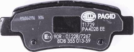 HELLA 8DB 355 013-591 - Тормозные колодки, дисковые, комплект autospares.lv