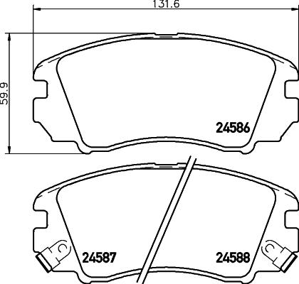 HELLA 8DB 355 013-521 - Тормозные колодки, дисковые, комплект autospares.lv