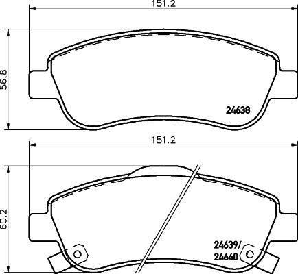 HELLA 8DB 355 013-611 - Тормозные колодки, дисковые, комплект autospares.lv