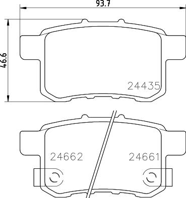 HELLA 8DB 355 013-631 - Тормозные колодки, дисковые, комплект autospares.lv