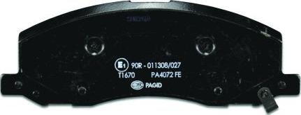 HELLA 8DB 355 013-061 - Тормозные колодки, дисковые, комплект autospares.lv