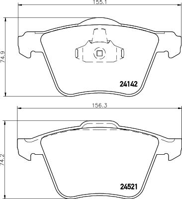 HELLA 8DB 355 013-001 - Тормозные колодки, дисковые, комплект autospares.lv