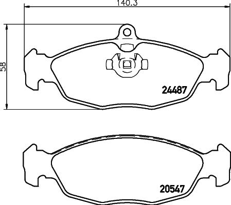 HELLA 8DB 355 013-031 - Тормозные колодки, дисковые, комплект autospares.lv