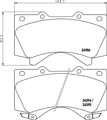 HELLA 8DB 355 013-151 - Тормозные колодки, дисковые, комплект autospares.lv