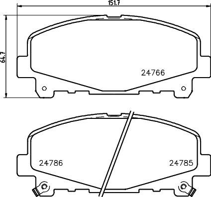 HELLA 8DB 355 013-881 - Тормозные колодки, дисковые, комплект autospares.lv