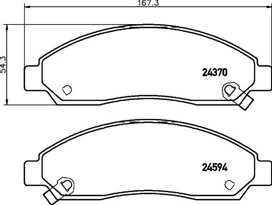 HELLA 8DB 355 013-291 - Тормозные колодки, дисковые, комплект autospares.lv