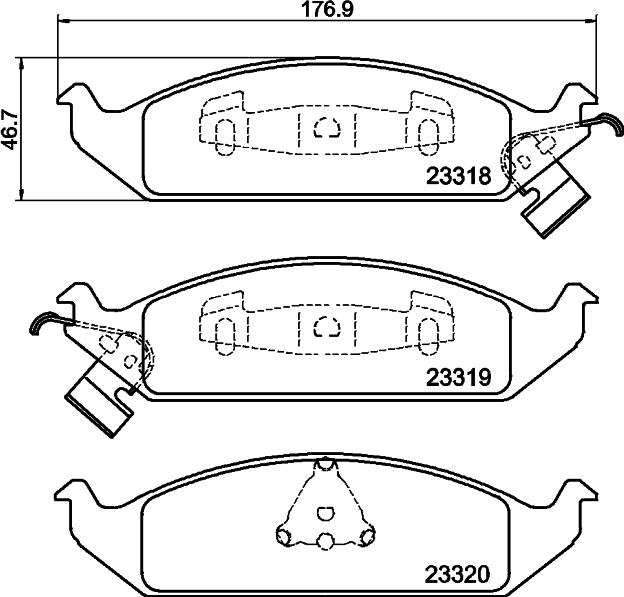 HELLA 8DB 355 013-281 - Тормозные колодки, дисковые, комплект autospares.lv