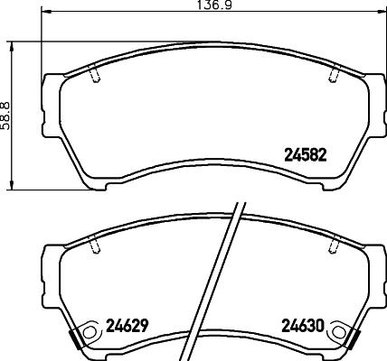 HELLA 8DB 355 013-761 - Тормозные колодки, дисковые, комплект autospares.lv