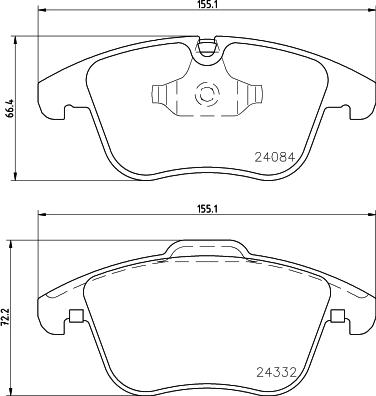 HELLA 8DB 355 023-981 - Тормозные колодки, дисковые, комплект autospares.lv