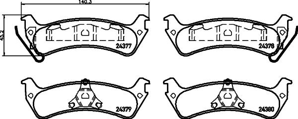 HELLA 8DB 355 012-491 - Тормозные колодки, дисковые, комплект autospares.lv