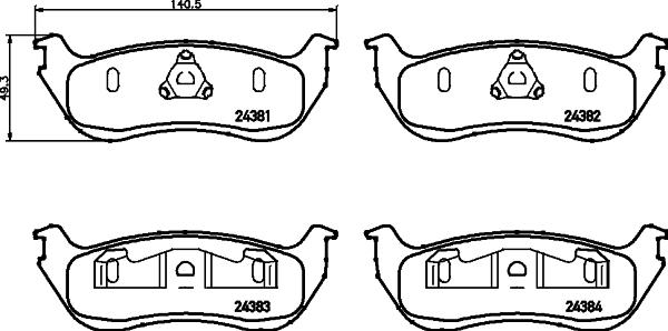 HELLA 8DB 355 012-481 - Тормозные колодки, дисковые, комплект autospares.lv