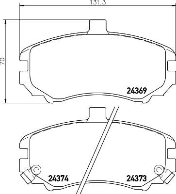 HELLA 8DB 355 012-471 - Тормозные колодки, дисковые, комплект autospares.lv