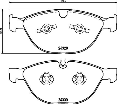 HELLA 8DB 355 012-521 - Тормозные колодки, дисковые, комплект autospares.lv