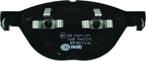 HELLA 8DB 355 012-661 - Тормозные колодки, дисковые, комплект autospares.lv