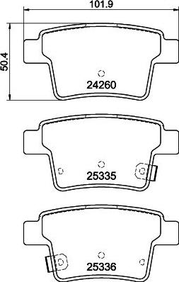 HELLA 8DB 355 012-171 - Тормозные колодки, дисковые, комплект autospares.lv