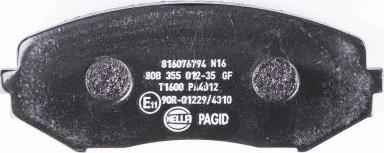 HELLA 8DB 355 012-351 - Тормозные колодки, дисковые, комплект autospares.lv