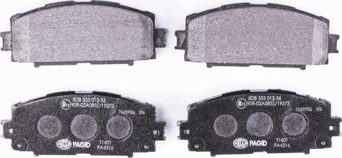 HELLA 8DB 355 012-361 - Тормозные колодки, дисковые, комплект autospares.lv