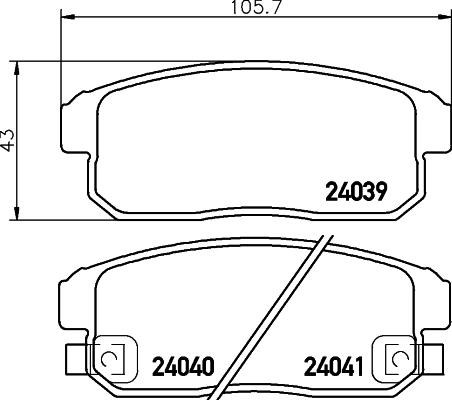 HELLA 8DB 355 012-331 - Тормозные колодки, дисковые, комплект autospares.lv