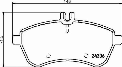 HELLA 8DB 355 012-751 - Тормозные колодки, дисковые, комплект autospares.lv