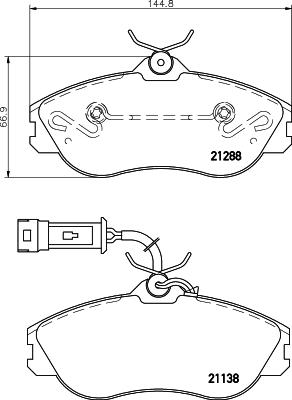 HELLA 8DB 355 017-911 - Тормозные колодки, дисковые, комплект autospares.lv