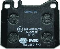 HELLA 8DB 355 017-431 - Тормозные колодки, дисковые, комплект autospares.lv