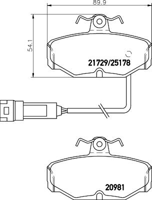 HELLA 8DB 355 017-631 - Тормозные колодки, дисковые, комплект autospares.lv