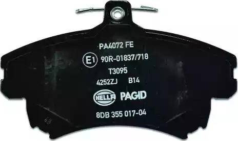 HELLA 8DB 355 017-041 - Тормозные колодки, дисковые, комплект autospares.lv