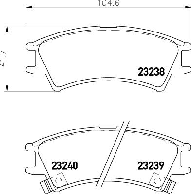 HELLA 8DB 355 017-051 - Тормозные колодки, дисковые, комплект autospares.lv