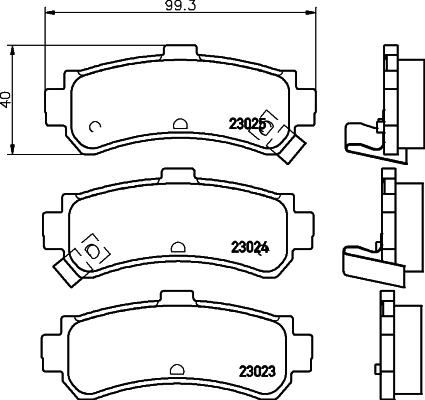 HELLA 8DB 355 017-191 - Тормозные колодки, дисковые, комплект autospares.lv