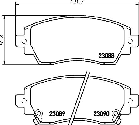 HELLA 8DB 355 017-101 - Тормозные колодки, дисковые, комплект autospares.lv