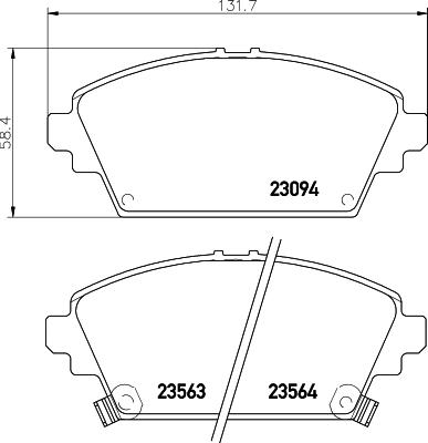 HELLA 8DB 355 017-171 - Тормозные колодки, дисковые, комплект autospares.lv