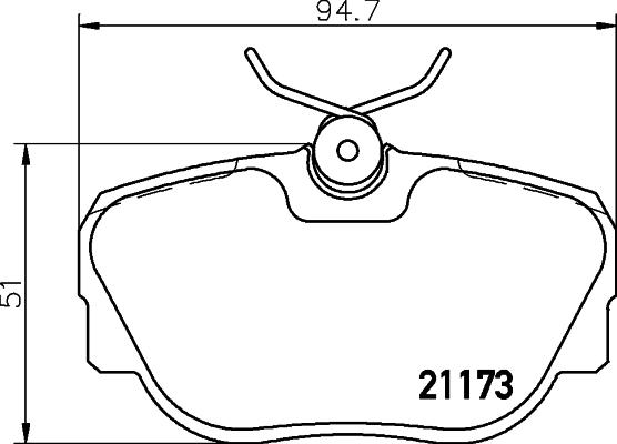 HELLA 8DB 355 017-811 - Тормозные колодки, дисковые, комплект autospares.lv