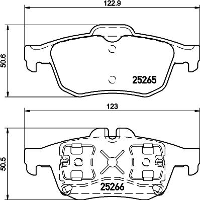 HELLA 8DB 355 017-341 - Тормозные колодки, дисковые, комплект autospares.lv