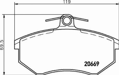 HELLA 8DB 355 021-111 - Тормозные колодки, дисковые, комплект autospares.lv