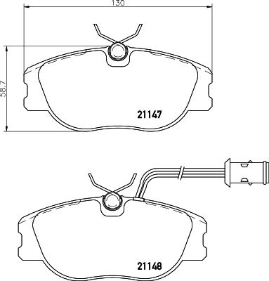 HELLA 8DB 355 017-781 - Тормозные колодки, дисковые, комплект autospares.lv