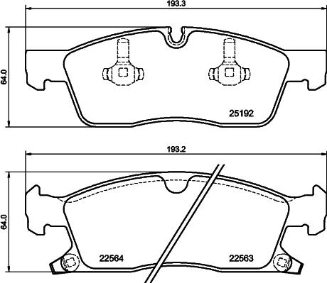 HELLA 8DB 355 039-961 - Тормозные колодки, дисковые, комплект autospares.lv